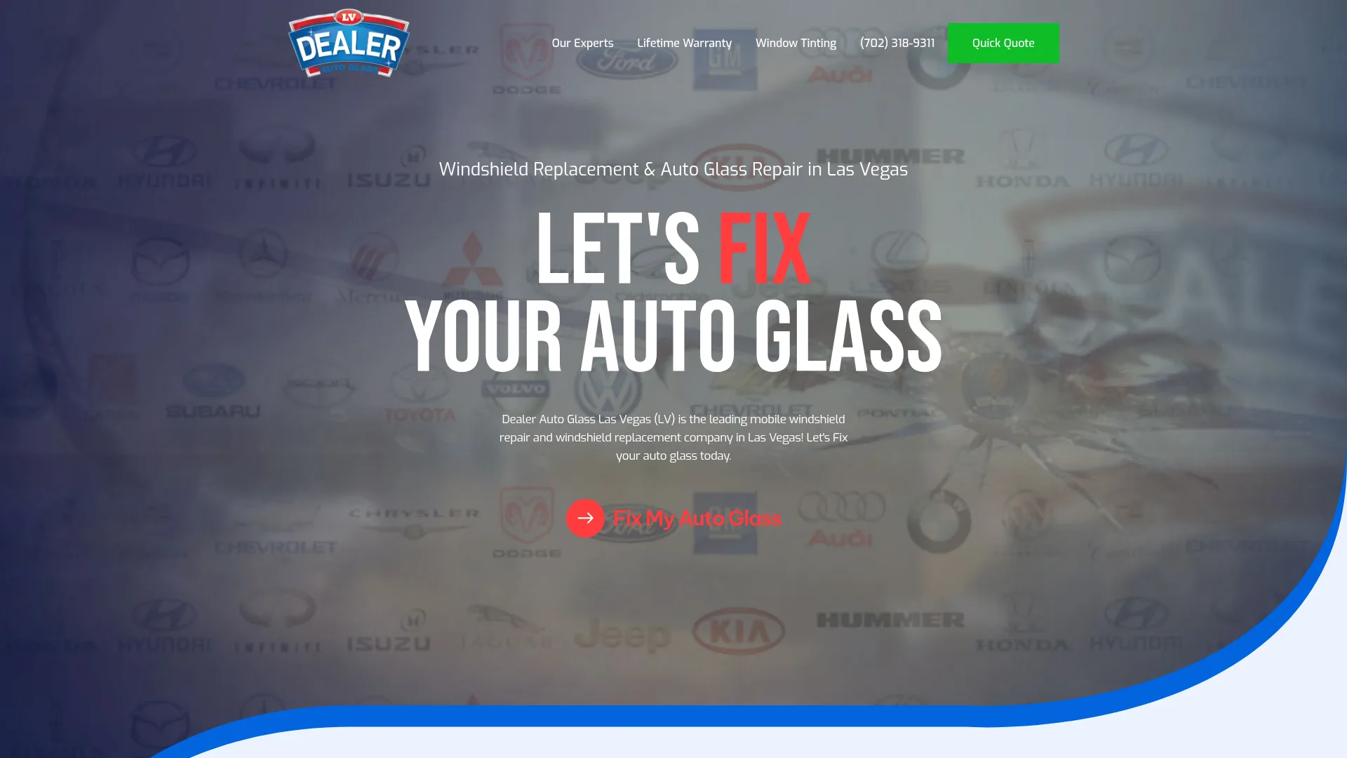Mobile auto glass van replacing a windshield in a Las Vegas driveway